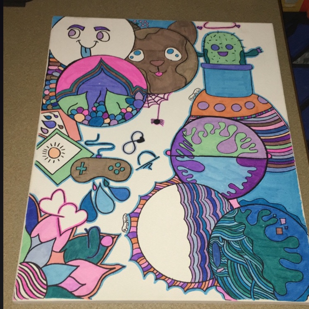 Space animal art canvas
